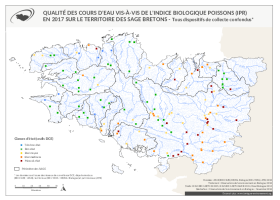 Qualité des cours d'eau bretons vis-à-vis de l'indice poissons (IPR) en 2017
