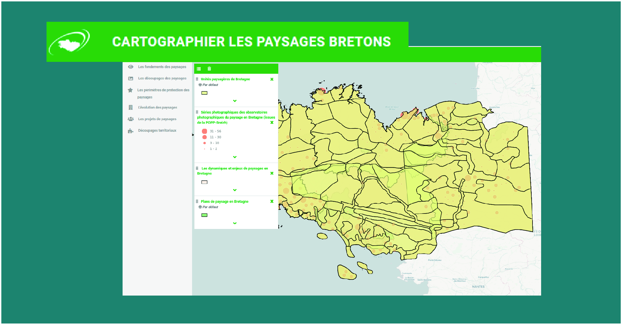Visualiseur cartographique des paysages bretons