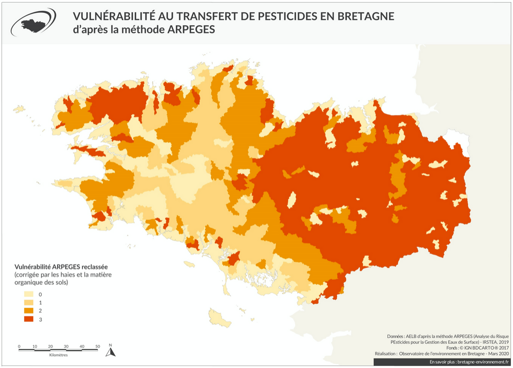 Vulnérabilité au transfert des pesticides.