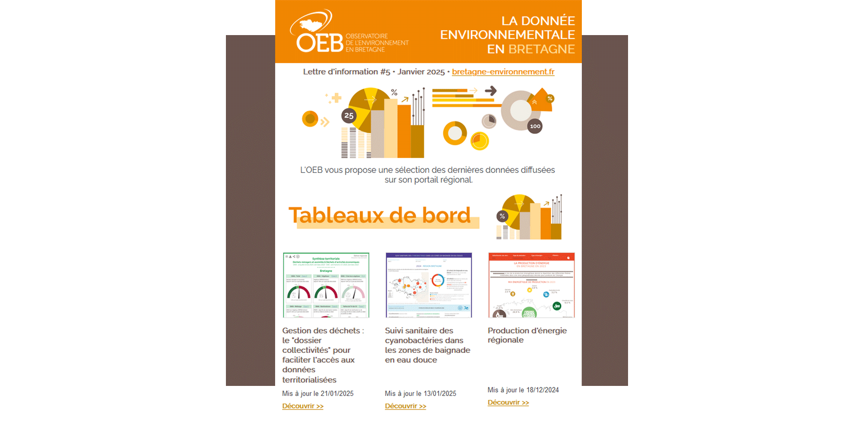 newsletter "La donnée environnementale en Bretagne" de janvier 2025