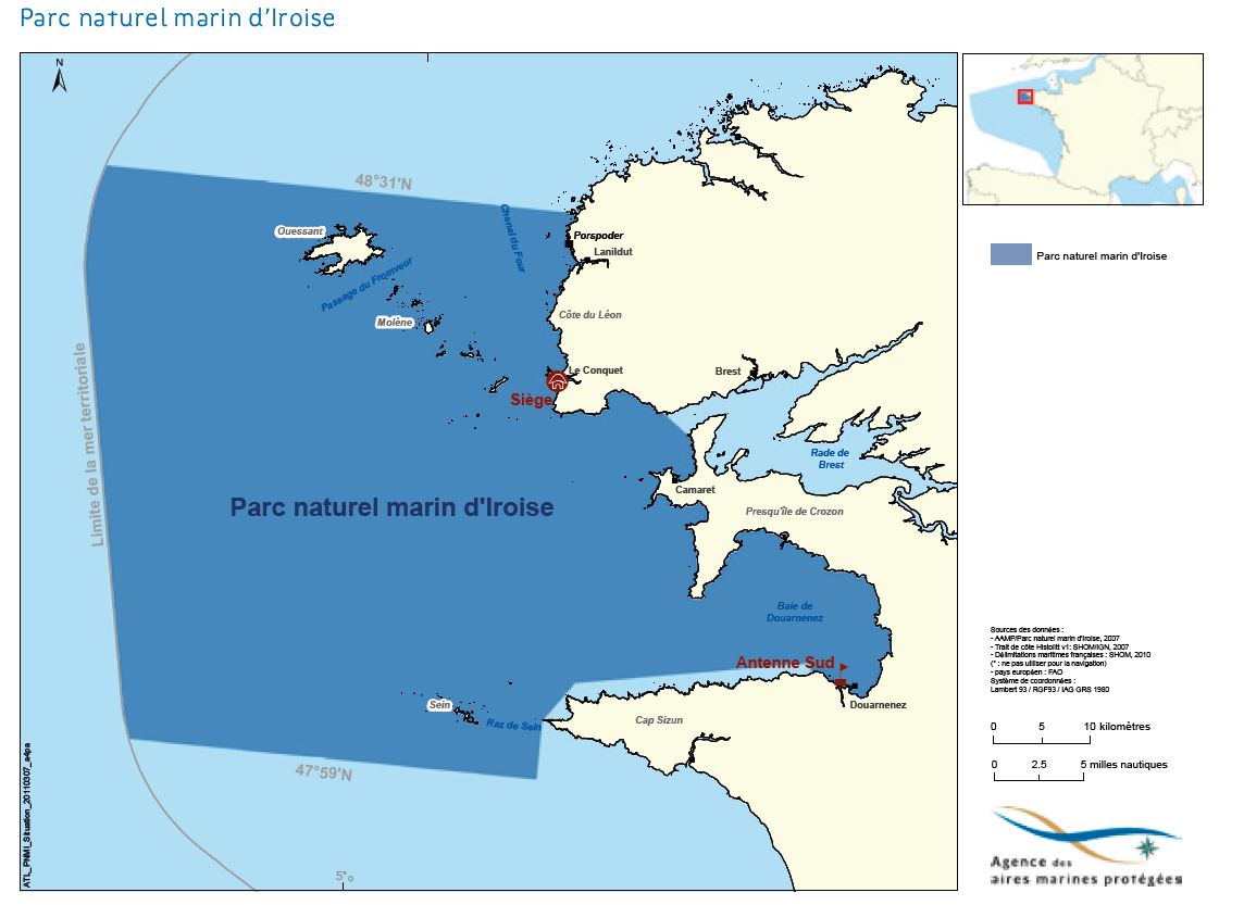 Périmètre du parc naturel marin d'Iroise