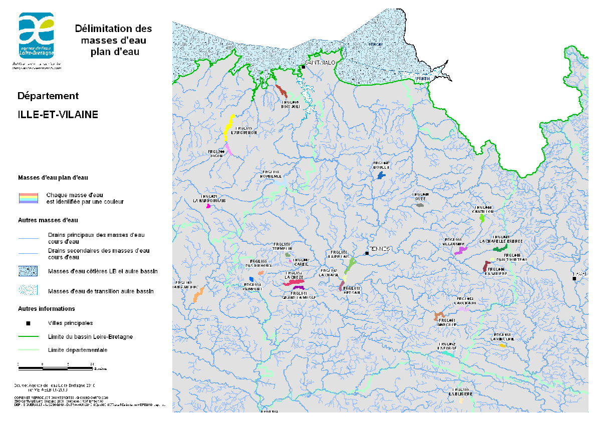 Délimitation des masses d'eau plan d'eau - Ille-et-Vilaine