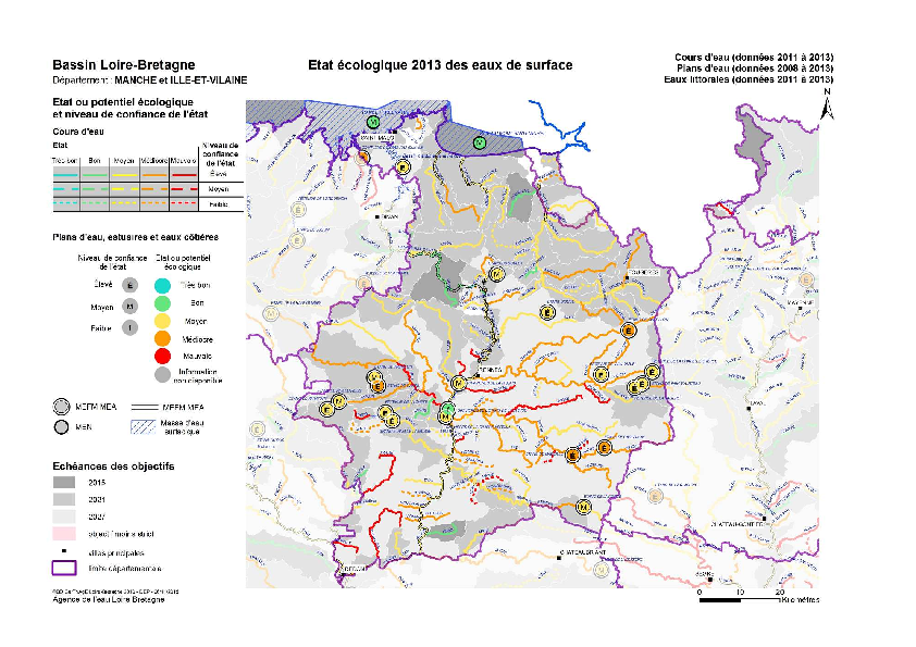État écologique 2013 des eaux de surface - Ille-et-Vilaine