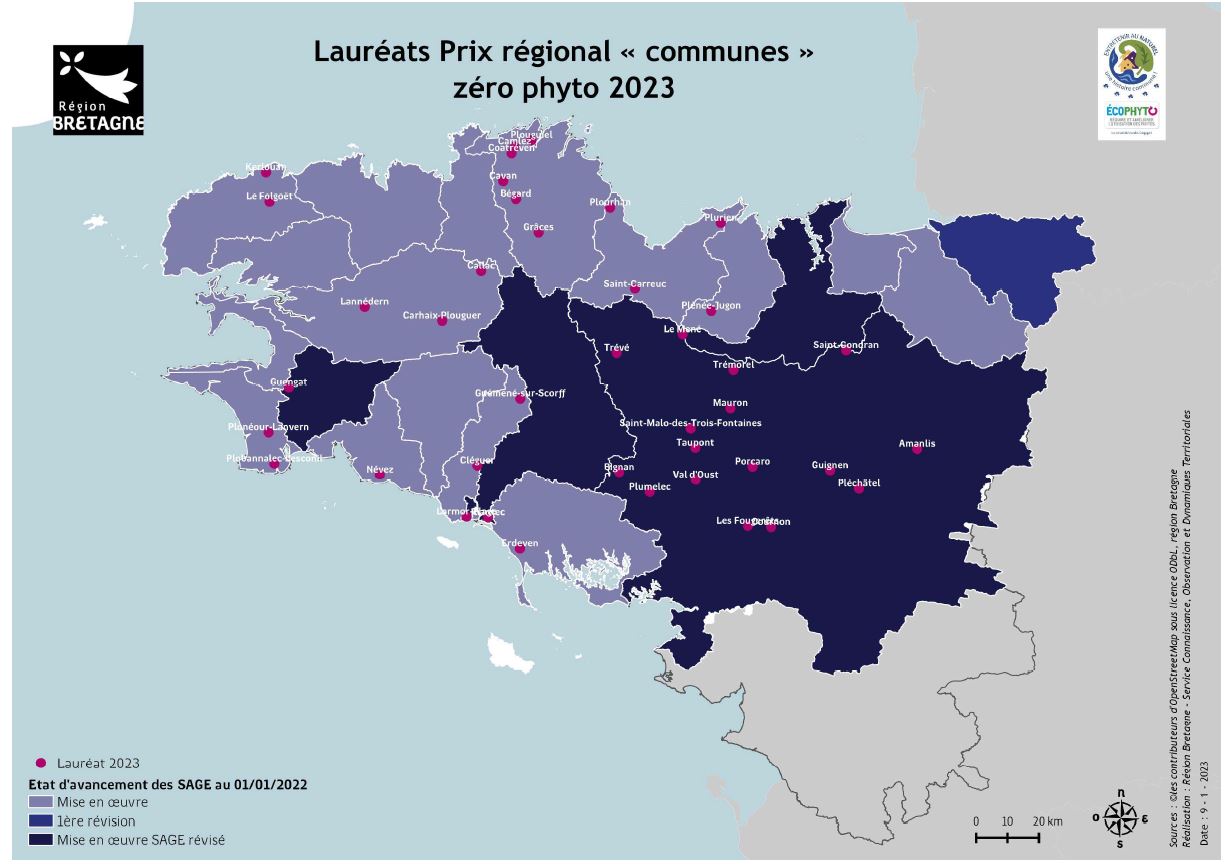 Lauréats Prix régional "communes" zéro phyto 2021