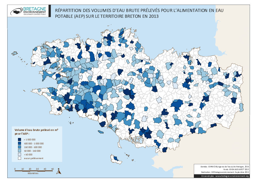 Prélèvement d'eau brute AEP en 2013