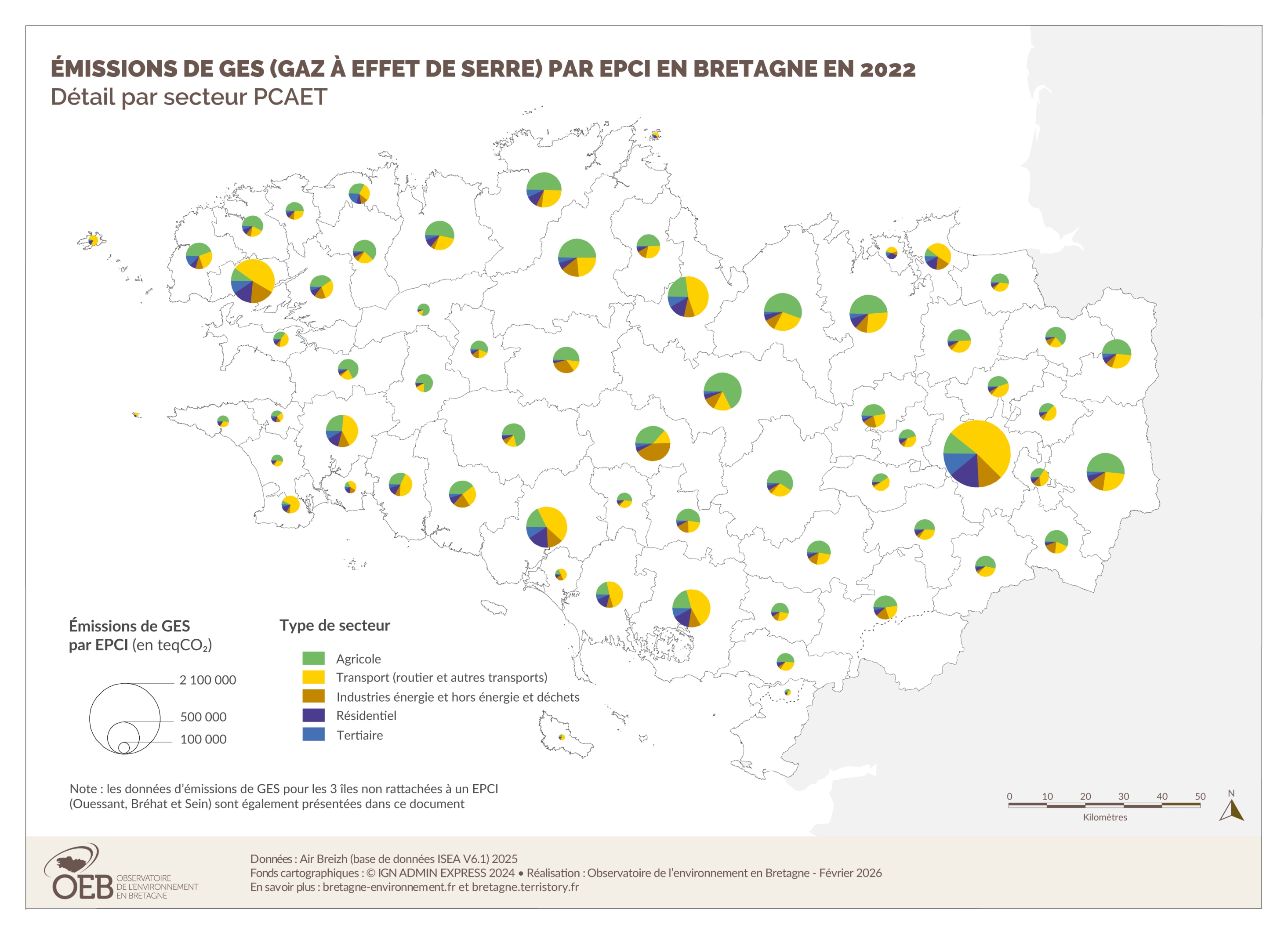 Émissions de gaz à effet de serre par EPCI en 2020