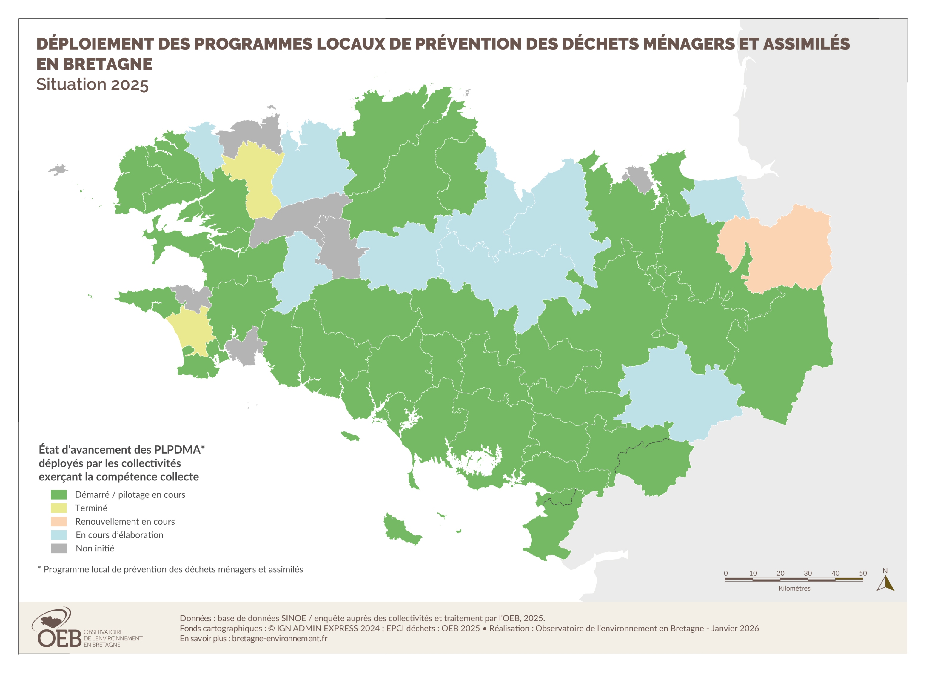 Population couverte par des opérations de gestion des déchets de cuisine et de table (DCT) par les collectivités en 2019