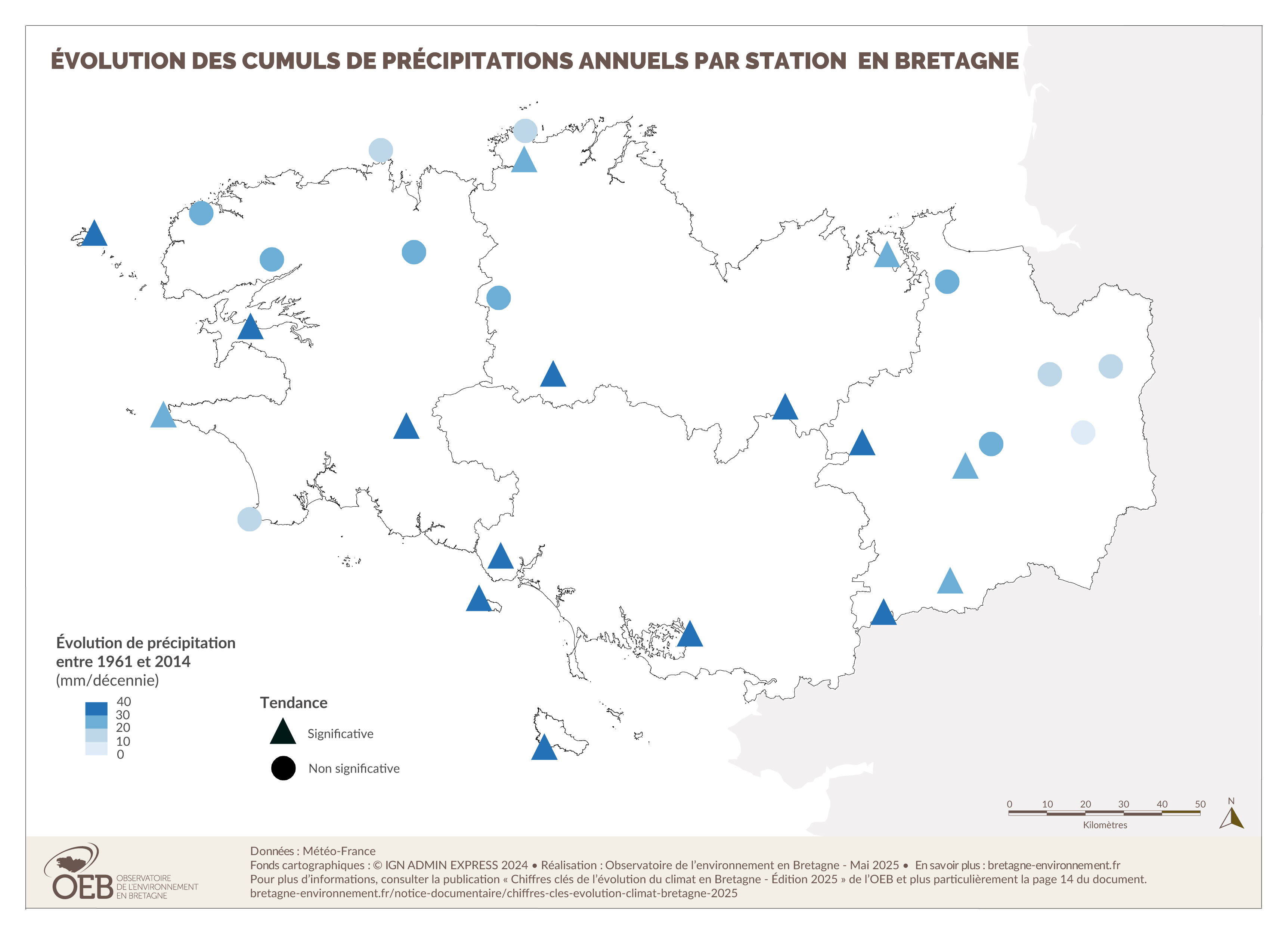 L'évolution passée des températures en Bretagne