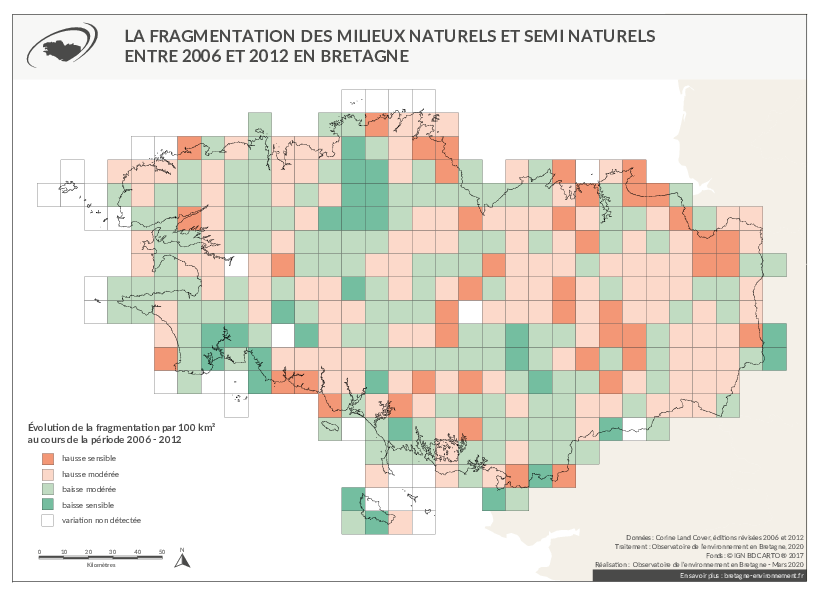 La fragmentation des milieux naturels naturels et semi naturels entre 2006 et 2012