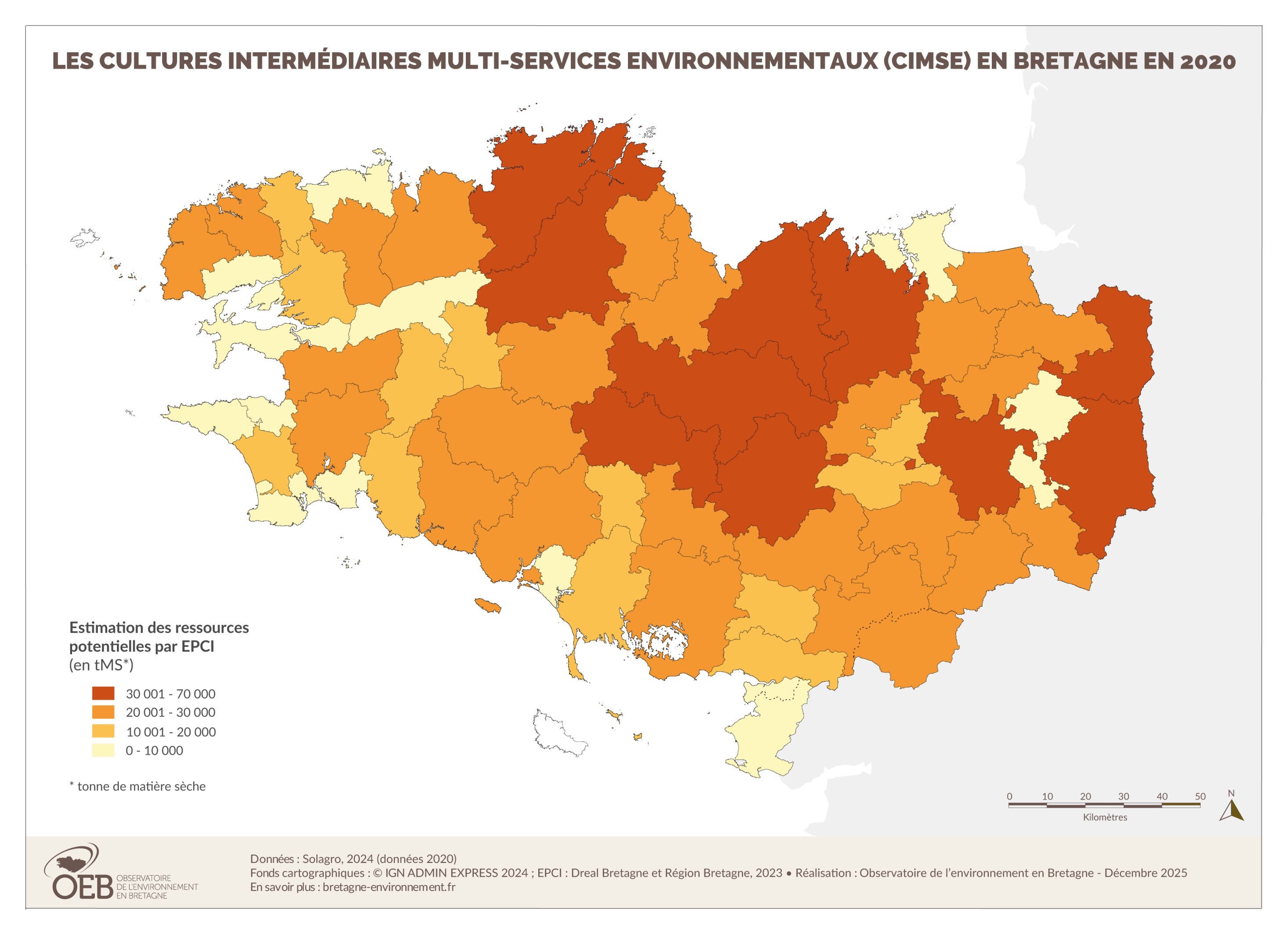 Les cultures intermédiaires multi-services environnementaux (CIMSE) en Bretagne en 2020