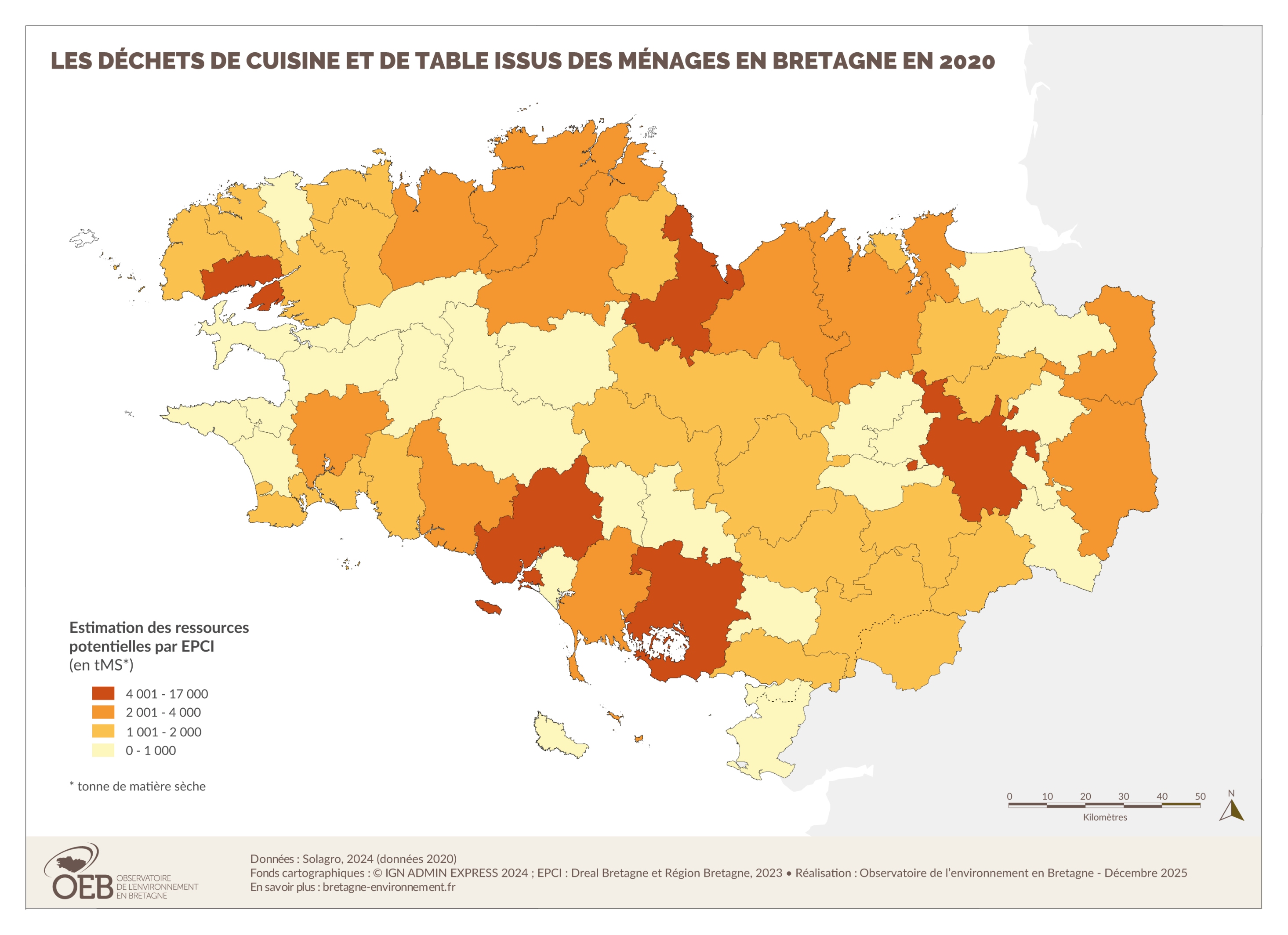Les déchets de cuisine et de table issus des ménages en Bretagne en 2020