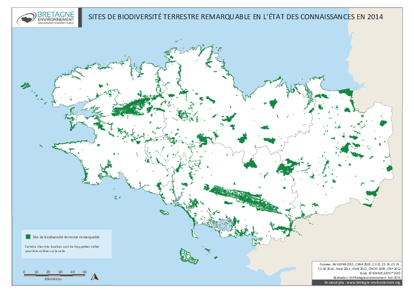 Sites de biodiversité terrestre remarquable en l'état des connaissances en 2014