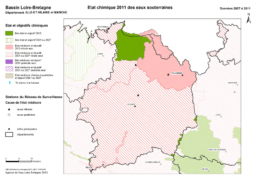 État chimique 2011 des eaux souterraines - Ille-et-Vilaine