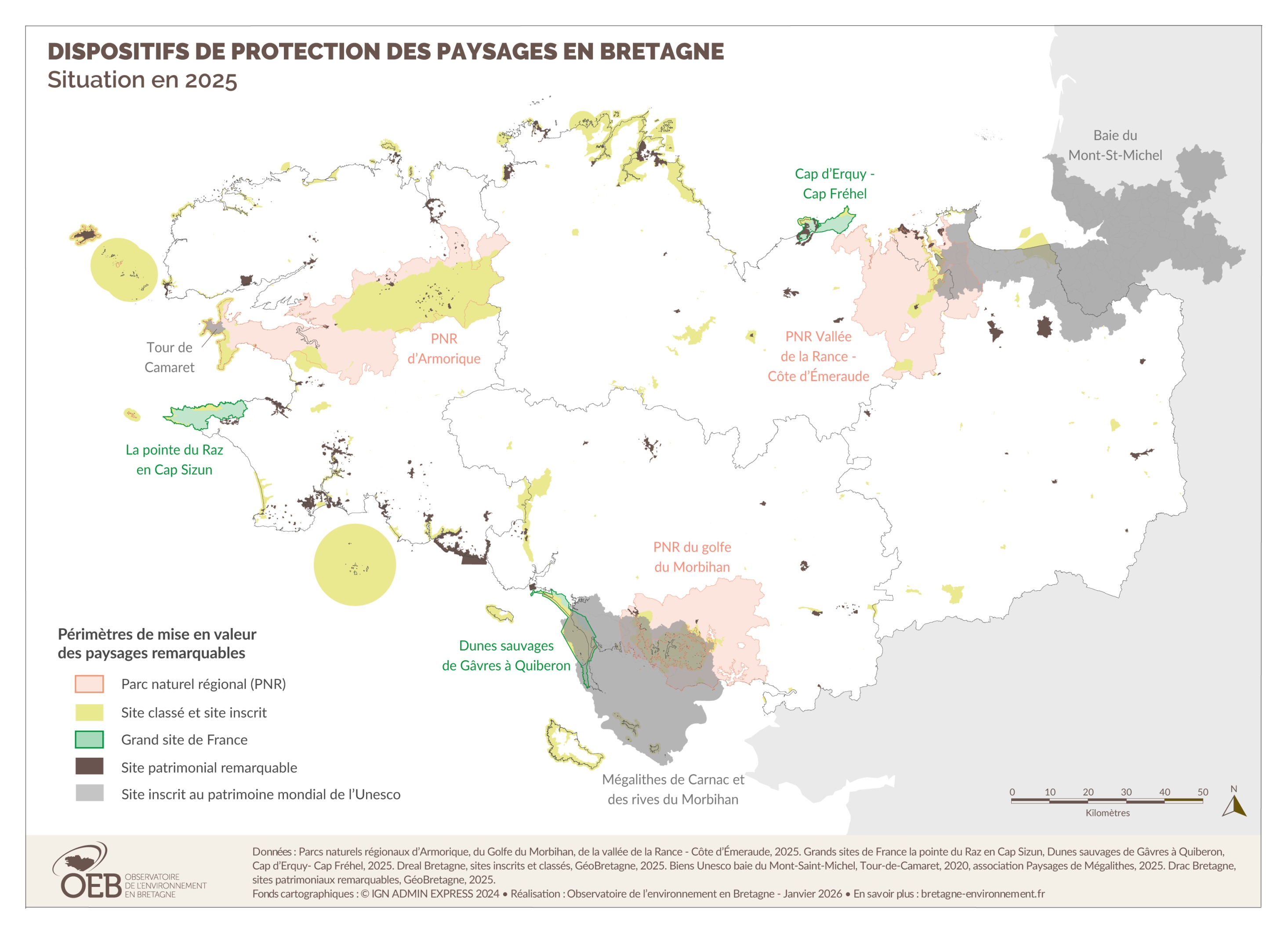 Dispositifs de protection des paysages en Bretagne