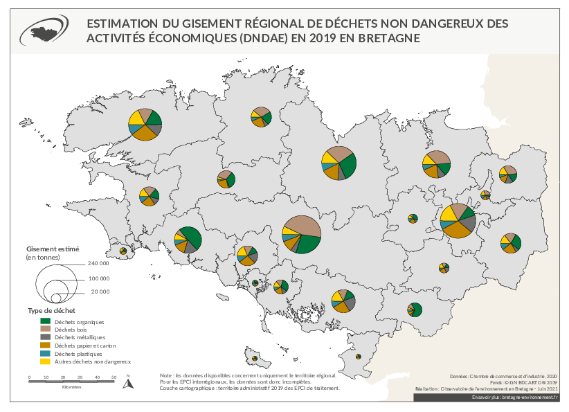 Estimation du gisement régional de déchets non dangereux des activités économiques (DNDAE) en 2019
