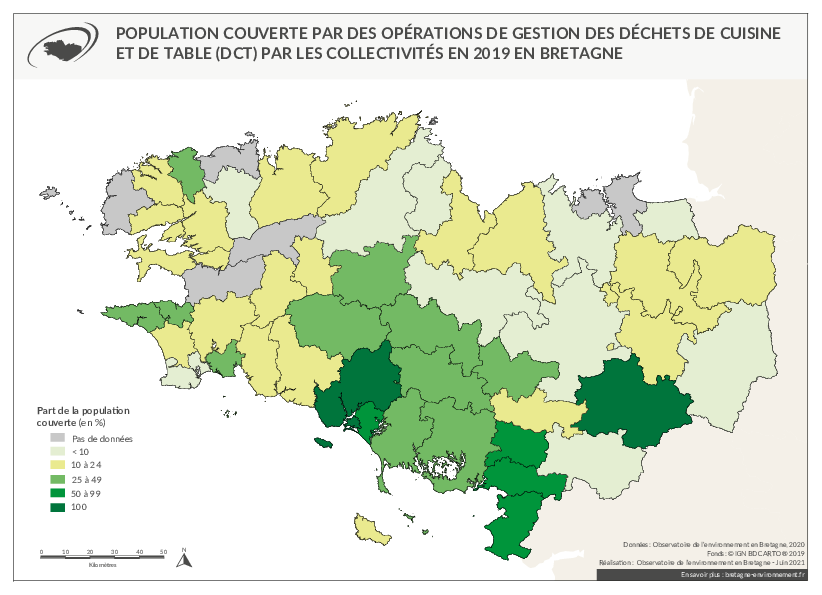 Population couverte par des opérations de gestion des déchets de cuisine et de table (DCT) par les collectivités en 2019