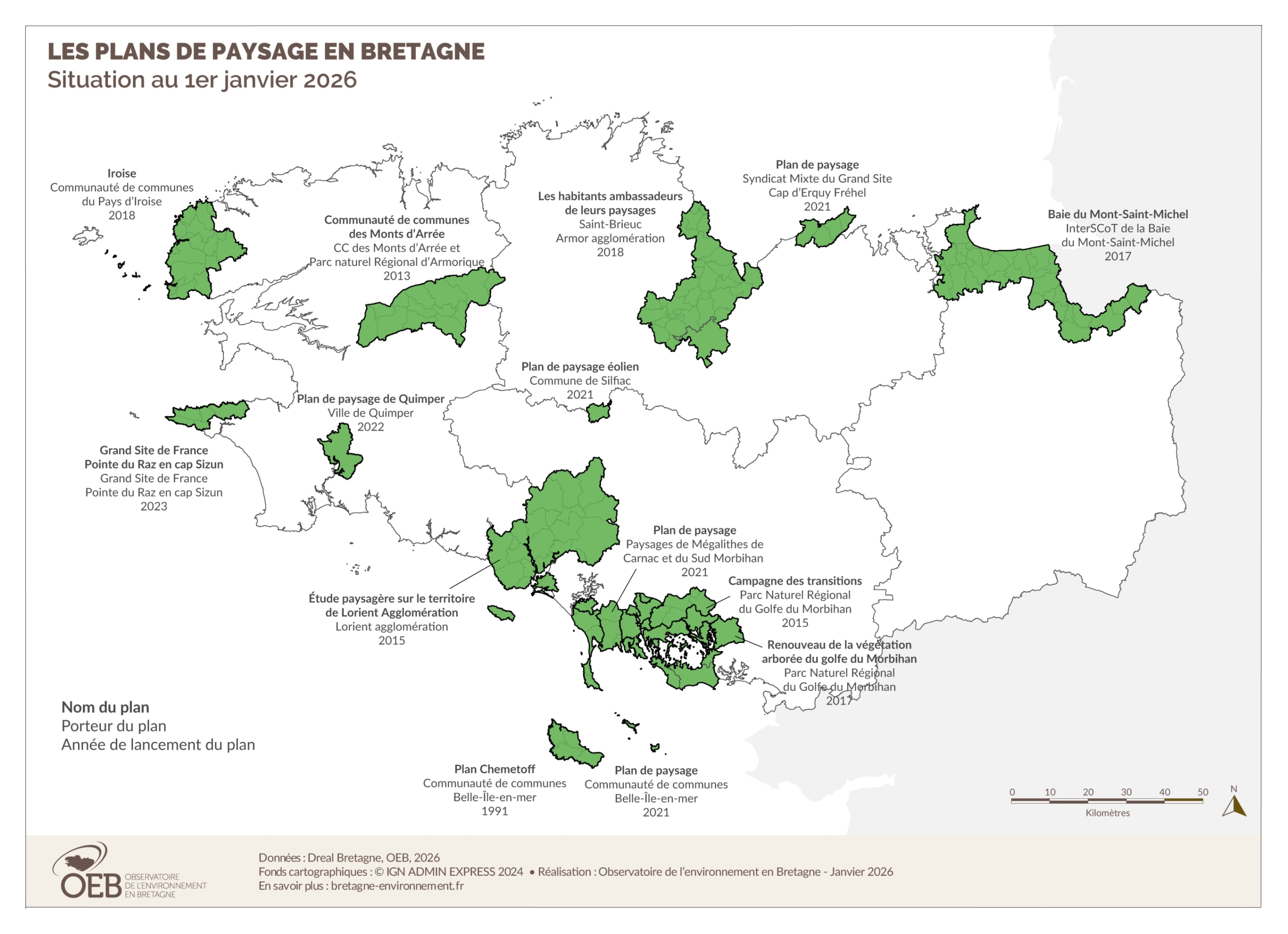 Les plans de paysage en Bretagne - Situation en 2022