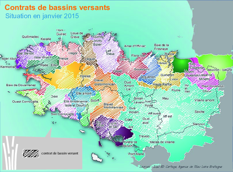 Etat d'avancement des contrats de bassins versants GP5 - janvier 2015