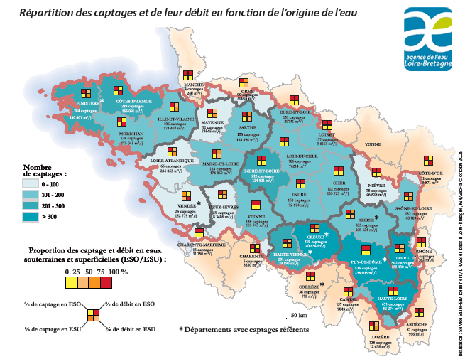 R partition Des Captages Et De Leur D bit En Fonction De L origine De L 