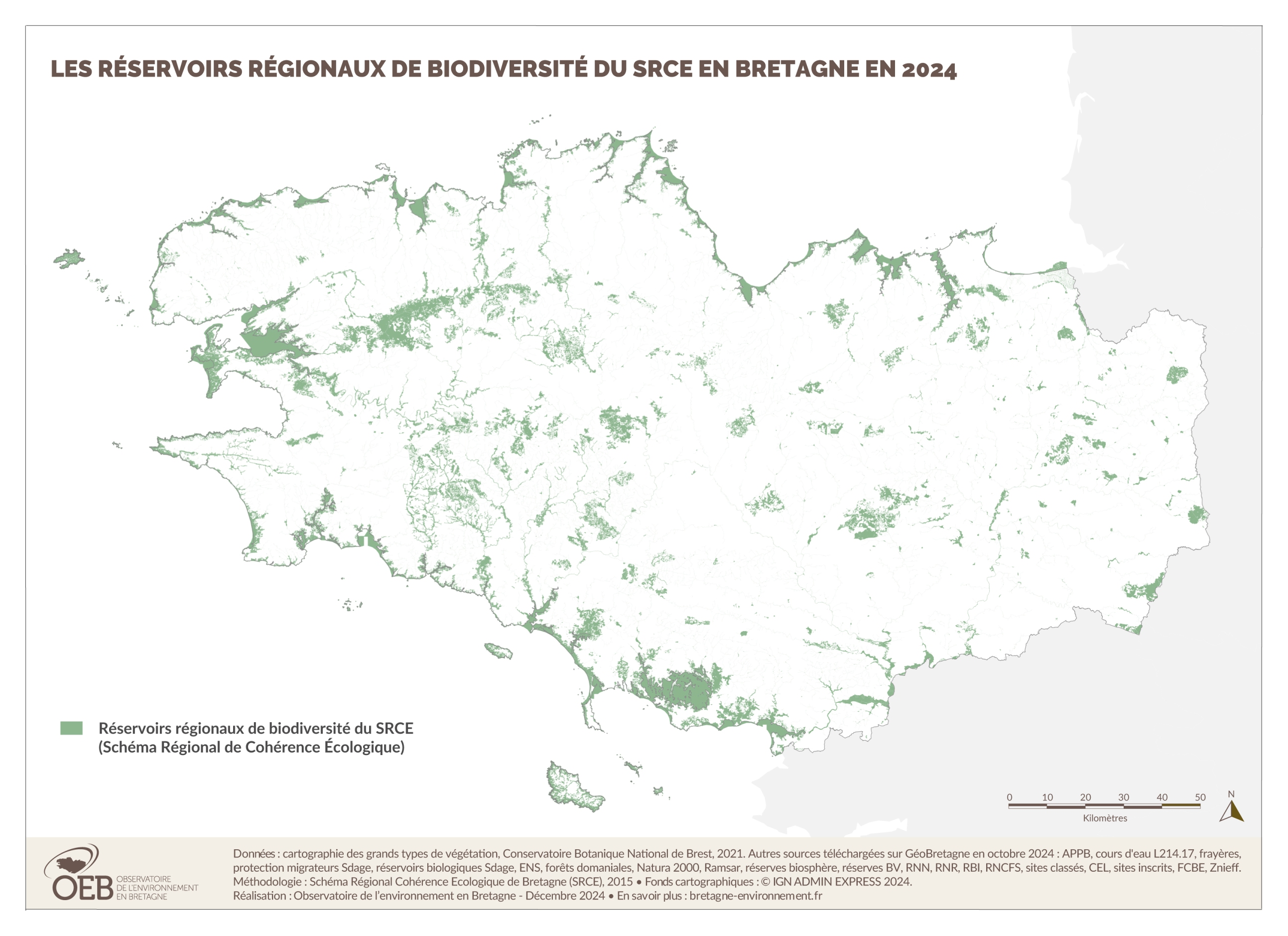 carte Schéma régional de cohérence écologique (SRCE) de Bretagne