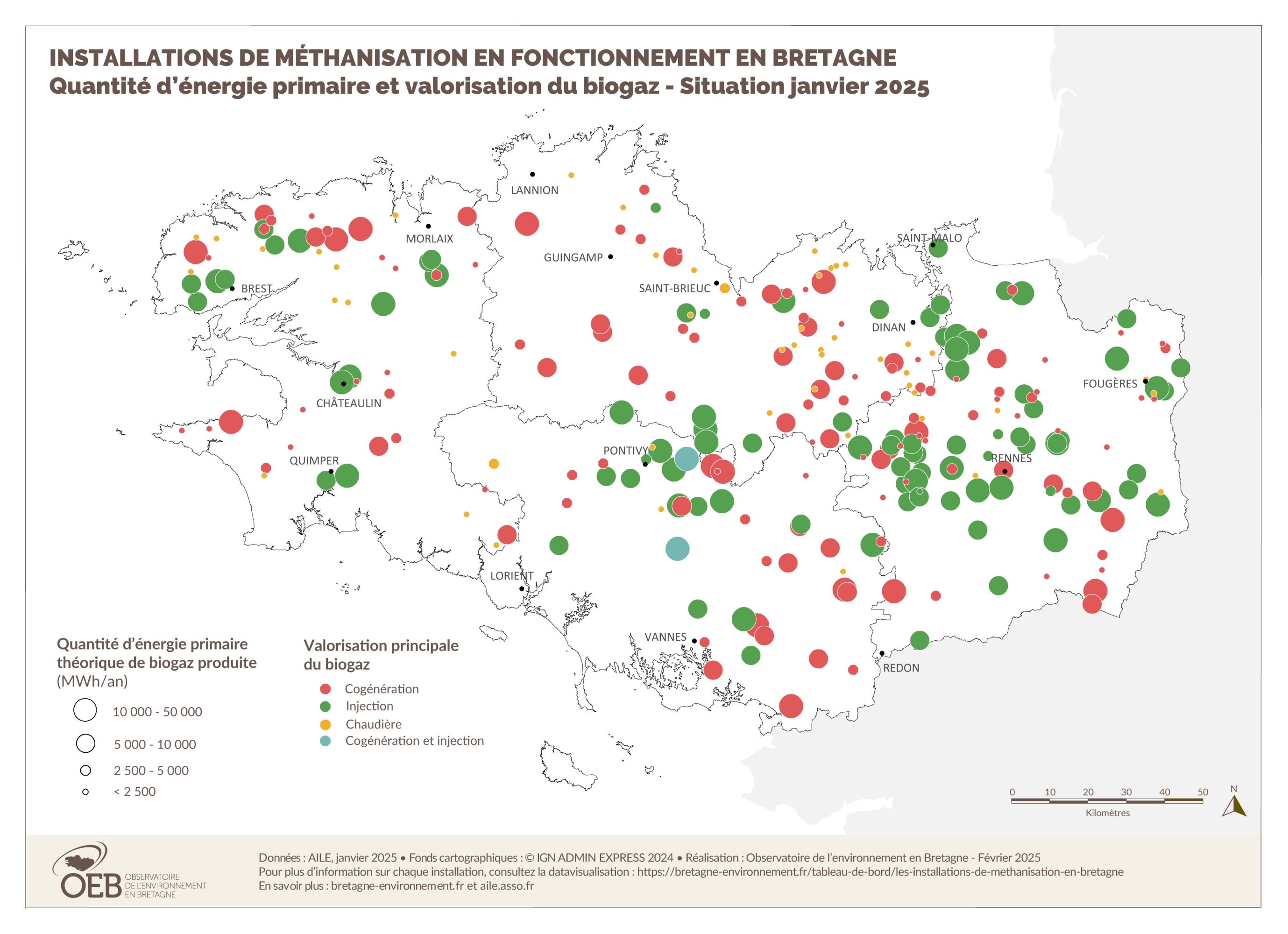 carte installations de méthanisation bretagne