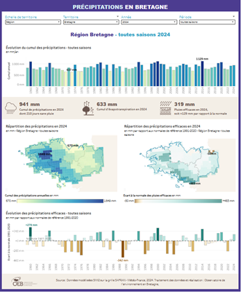 Tableau de bord : Cumul de précipitations : analyse de l'évolution annuelle