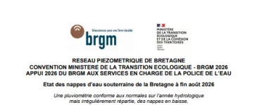 couv Bulletin du réseau piézométrique de Bretagne à fin août 2026