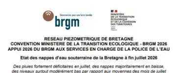 couv Bulletin du réseau piézométrique de Bretagne à fin juillet 2026
