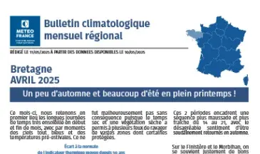 couv Bulletin climatique mensuel de la Bretagne - avril 2025