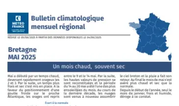 couv Bulletin climatique mensuel de la Bretagne - mai 2025