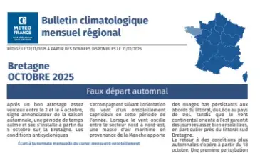 couv Bulletin climatique mensuel de la Bretagne - octobre 2025