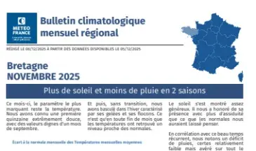 couv Bulletin climatique mensuel de la Bretagne - novembre 2025