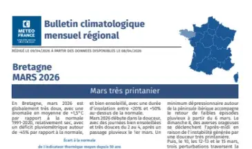 couv Bulletin climatologique mensuel de la Bretagne - mars 2026