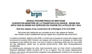 couv Bulletin du réseau piézométrique de Bretagne à fin avril 2026