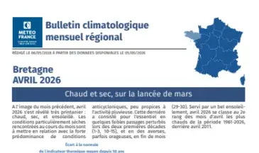 Bulletin climatologique mensuel de la Bretagne - avril 2026