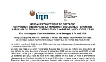 couv Bulletin du réseau piézométrique de Bretagne à fin mai 2026