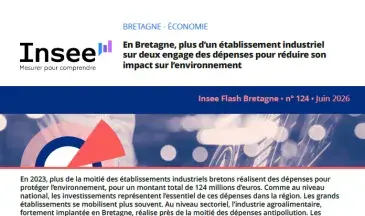 couv Insee Bretagne - En Bretagne, plus d’un établissement industriel sur deux engage des dépenses pour réduire son impact sur l’environnement