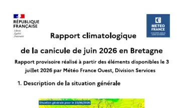 couv Rapport climatologique de la canicule de juin 2026 en Bretagne