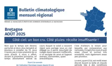 couv Bulletin climatique mensuel de la Bretagne - août 2025