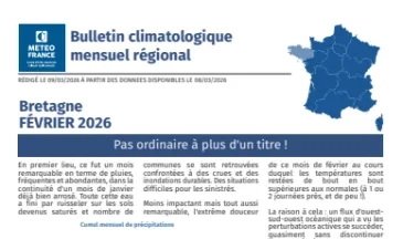 couv Bulletin climatique mensuel de la Bretagne - février 2026