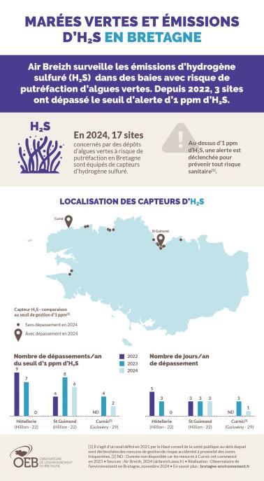 infographie Marées vertes et émissions d'H2S en Bretagne