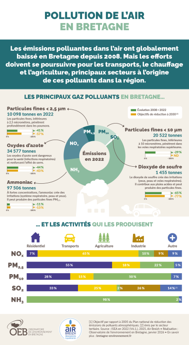 Infographie : pollution de l'air en Bretagne