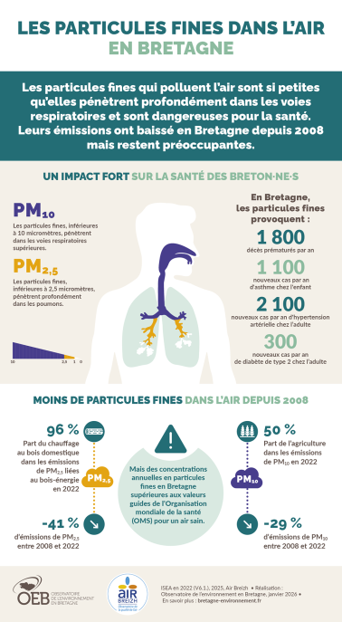 Infographie : les particules fines dans l'air en Bretagne
