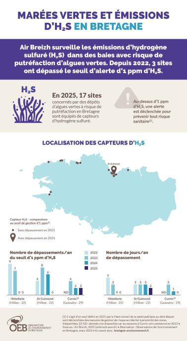 Infographie Marées vertes et émissions d'H2S en Bretagne