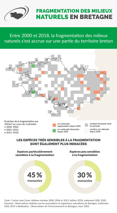 Infographie Fragmentation des milieux naturels en Bretagne