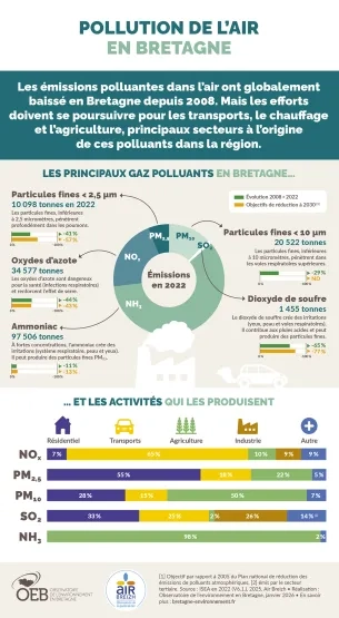 Infographie : pollution de l'air en Bretagne