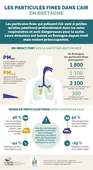 Infographie : les particules fines dans l'air en Bretagne