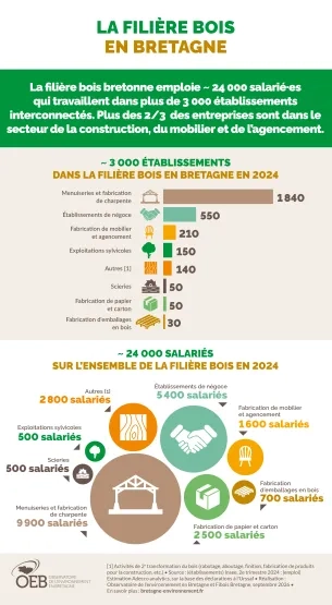infographie filière bois en bretagne