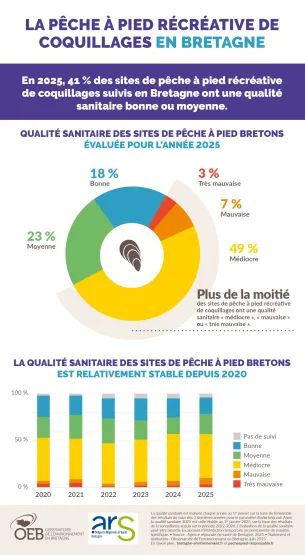 Infographie Qualité sanitaire des sites de pêche à pied en Bretagne