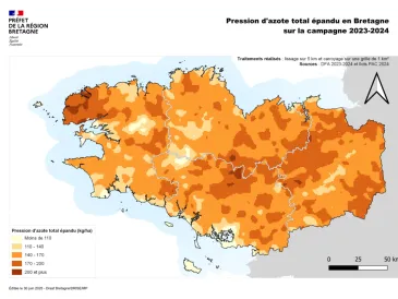 Pression de l'azote total épandu en 2023-2024